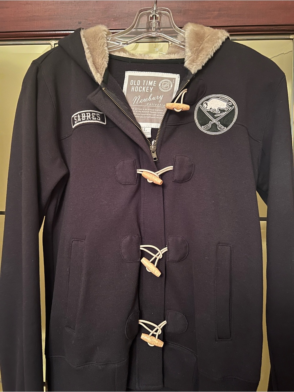 Old Time Hockey Buffalo Sabres Black Hooded Utility Jacket